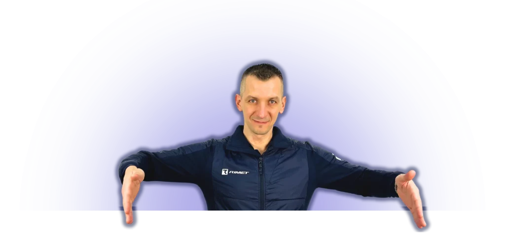 Ekspert firmy Rimet prezentujący ofertę firmy